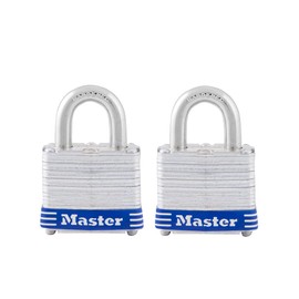 Master Lock 3T 1-9/16-Inch Wide Keyed-Alike Padlock, 9/32-Inch Shackle, 2-Pack