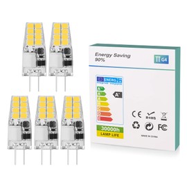 X-Molin JC Bi Pin Base LED G4 Light Bulb COB Chips 891 Bulb AC/DC 12V led Bulbs No-Flicker for rv Interior, 20W T3 Halogen Bulb Replacement (10-Pack, Warm White)