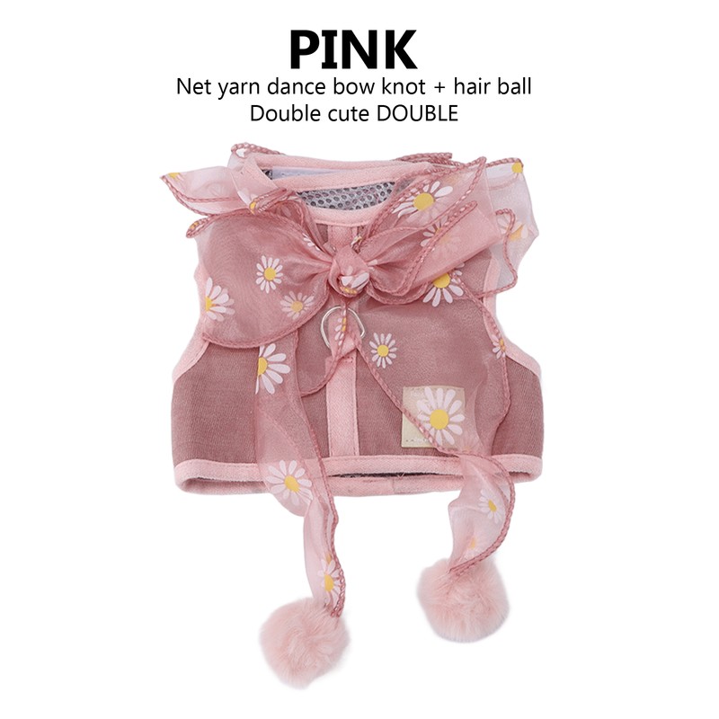 Cat Harness and Leash Set Breathable Fairy Bowknot Vest Cat