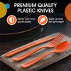 Exquisite Orange Plastic Knives 50 Pcs Orange Knives Disposable Utensils