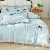 IHOUSTRIY Kid's Duvet Cover Twin Size, Ruffle Beddding Set with