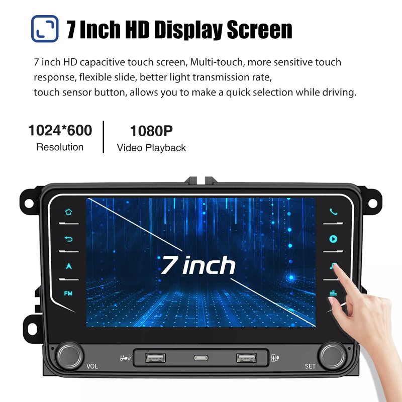 ESSGOO 7" Android14 For VW Volkswagen Jetta Passat Car Stereo