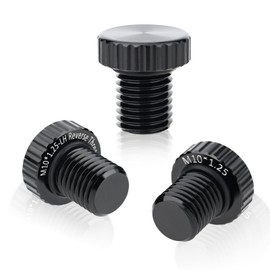 Generic M10 x 1.25 Motorcycle Mirror Hole Plugs，Motorcycle Mirror Left and Right Screw Bolts Fits most motorcycles (Honda, Yamaha, Kawasaki, Suzuki, Ducati), ATVs, bikes, etc. (3PCS Black)
