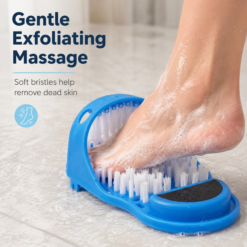 Shower Foot Scrubber for Easy Cleaning – Suction-Cup Foot Brush