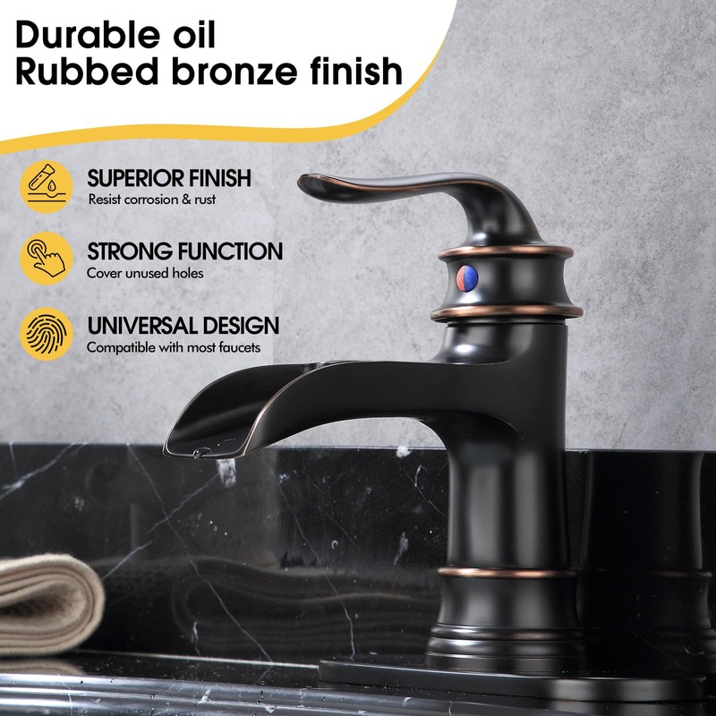 FRANSITON Waterfall Faucet Bathroom Faucet Single Handle One Hole Oil