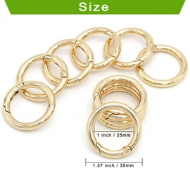 Flying Horse66 Spring O Rings, 10Pcs Round Spring Snap Clip Hook Round Carabiner Clip for Keychain Bags Purses(35mm)