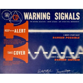 60's Civil Defense  Cold War "Warning Signal" poster  14 x 11 BRAND NEW