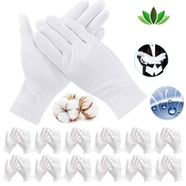 ADNEWX 12 Pairs (24 Pieces) Cotton Gloves, XXL White Gloves, 100% Cotton, Soft, Comfortable, Breathable Twine Gloves for Skin Care, Daily Work