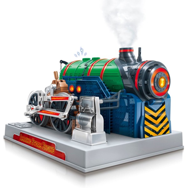 Playz Train Steam Engine Model Kit to Build for Kids with Real Steam, STEM Science Kits for Kids, Model Engine Kits for Adults and Educational Hobby Gift, Mini Engine Set, Engineering Toy Boys & Girls