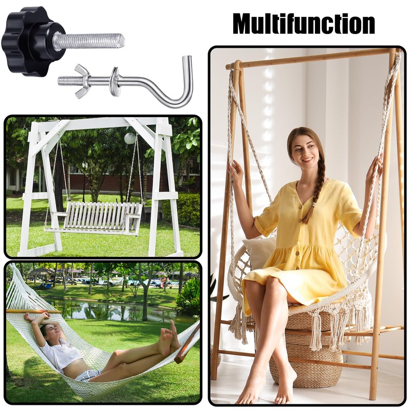Therwen 8 Pcs Hammock Hardware Kit Heavy Duty Hammock Stand