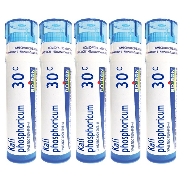 Boiron Homeopathic Medicine Kali Phosphoricum, 30C Pellets, 80-Count Tubes (Pack of 5)