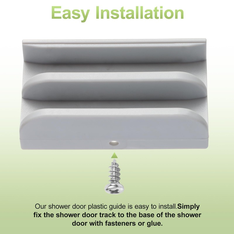 M6219 Sliding Shower Door Bottom Track (2-Pack, Gray) 1/2-inch Channel,