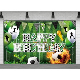 6 X 3.6ft Soccer Happy Birthday Decoration Backdrop Soccer World Cup Birthday Sign Banner Girls Boys Kids Soccer Sports Theme Party Decorations Supplies Soccer Birthday Party Photo Booth Props