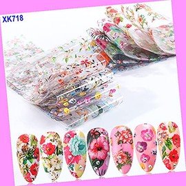 10pcs 20x4cm Chrysanthemum Daisy Glory Flower Nail Foil Transfer Sticker Xk1554 for Nails Design Nail Art Stickers Decals Supplies Manicure Tips Sticker Colorful for Nail Decorations