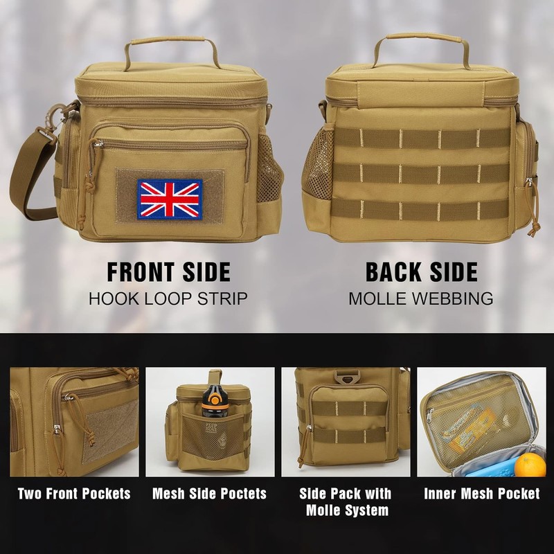 Tactical Lunch Bag for Men, Insulated Leakproof Lunch Box for