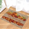 Happy Thanksgiving Front Door Mat Indoor Entrance, Pumpkin Maple Leaf