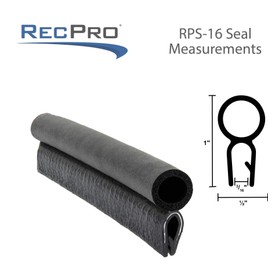 RecPro RV Camper Pop-Up Trim Seal 1/2" Bulb Compartment Seal Gasket Clip-On (15 Feet)