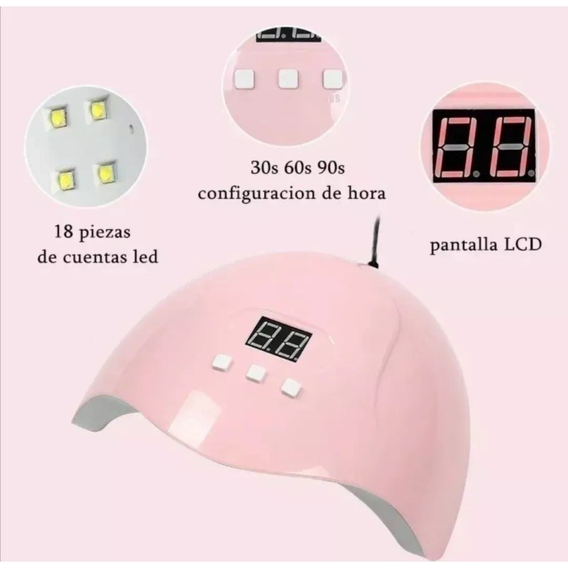 Yuqing Lámpara Para Uña Led Uv Digital Display Temporizador 54w