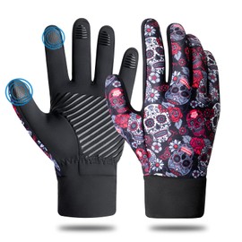 RYMNT Winter Gloves with Touch screen, Lightweight Texting Thermal Gloves with Anti-Slip, Water Resistant for Workout, Hiking, Running, Cycling, Driving, Outdoor Camping and Daily Working.Skull-XLarge