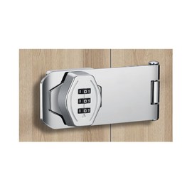 ETEKJOY Cabinet Lock Keyless 3-Digit Password Combination Code Hasp Latch Lock Twist Knob Wooden Drawer Cupboard (Silver, 3 inch)