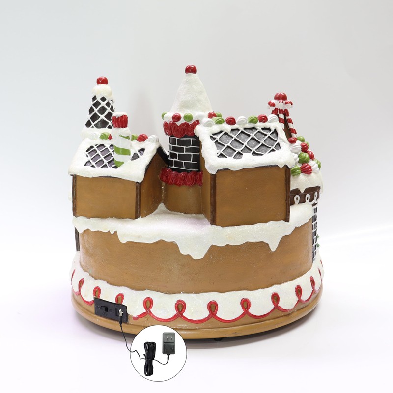 MOMENTS IN TIME 10.63" H Animated Gingerbread Train Station (Moving