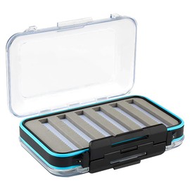 Fly Box for Fly Fishing Waterproof Double Clear Fly Fishing Tackle Box Jig Lure Storage Box (SIZE B: 15x10x4.5cm)