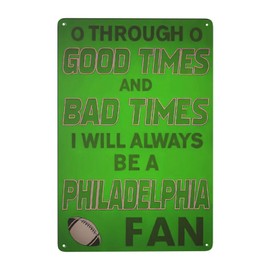 Rugby Fan Metal Tin Sign - Vintage Retro Wall Art with "Through Good Times & Bad" Quote, Weatherproof，Pre-Drilled for Easy Mounting, Durable Iron Home & Lawn Decoration-Gift for Sports Fans