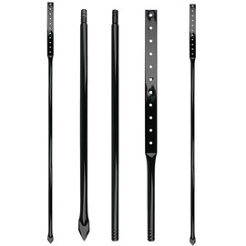 2-Pack Heavy Duty Metal Stakes for Yard Signs, 54 inches Long Holder for Outdoor Lawn Bar Parking Garage Event, Black, Hardware Included