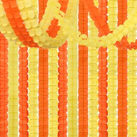 Yellow-Orange Fall Thanksgiving Party-Decorations Streamers - 12pcs Marigold Garland for Decoration 4-Leaf Clover Paper Streamer, Birthday Baby Shower Wedding Banners Decor Ouruola