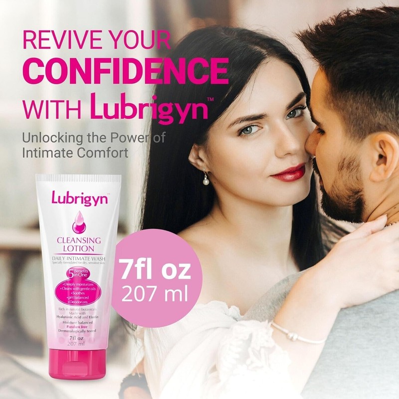 Lubrigyn Cleansing Lotion, Moisturizing Replenishing Daily Feminine Wash Hyaluronic 7