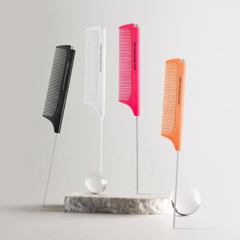 Jurrissa Rat Tail Combs for Parting, Protable Retractable Rat Tail