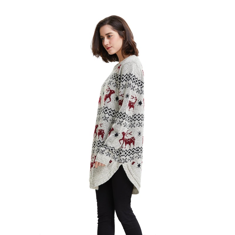 Reindeer Snowflake Christmas Pullover for Women Jumper - xl