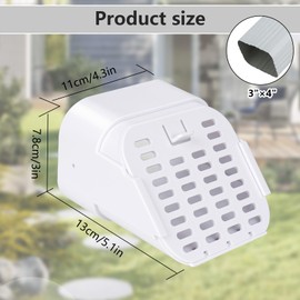 pocezo Gutter Downspout Extension Accessory，Gutter Downspout Extensions for 3"×4"，Drainage Grille Protection Device for Garden (2 White)