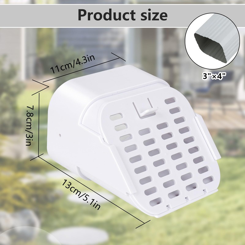 pocezo Gutter Downspout Extension Accessory，Gutter Downspout Extensions for 3"×4"，Drainage Grille