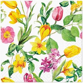 Floral Napkins for Decoupage, Paper Napkins Decorative, 40pcs Cocktail Size (Early Spring Cocktail)