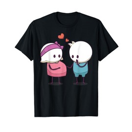 Cute Cartoon Characters Sharing Hearts For Kids T-Shirt