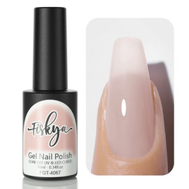 Fiskya Gel Nail Polish Summer Fall Jelly Nude Pink Color Soak Off UV LED 10ml Gel Polish Nail Art DIY Home Manicure