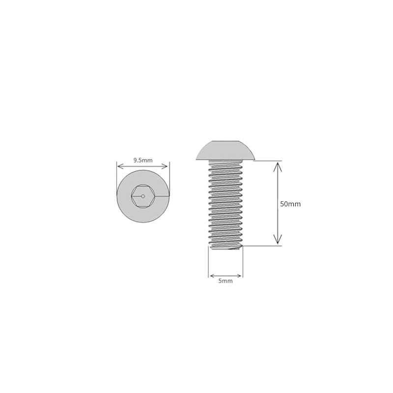 M5 (5mm x 50mm) Hex Socket Button Head Screws -
