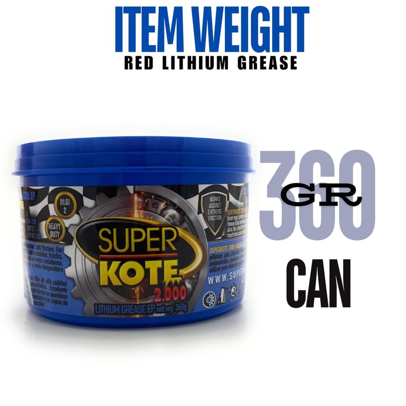 Lithium Grease Superkote 2000 / NLGI 2 / Multipurpose/Lithium/Lubricant/EP/High Temp/Industry/Construction/Automotive/Blue