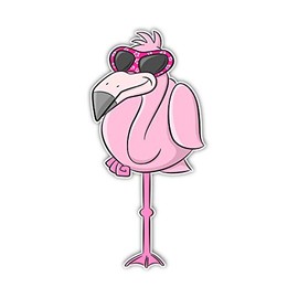 Flamingo with Glasses On One Leg Sticker Car Motorcycle Bicycle Skateboard Laptop Luggage Decals Bumper Stickers Waterproof