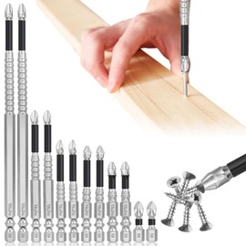 12PCS High Magnetic Screwdriver Drill Bits Set, Anti-Slip K5 Steel Bits, 25-150mm, for Electric Drill, DIY, Repair, Furniture Assembly