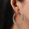 Sterling Silver Hoop Earrings for Women Thick Large Silver Earings