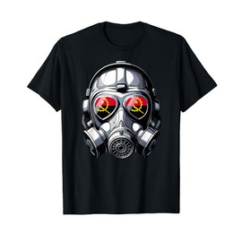 Mens Angolan Flag Angola Pride Heritage Man Gas Mask Graphic T-Shirt