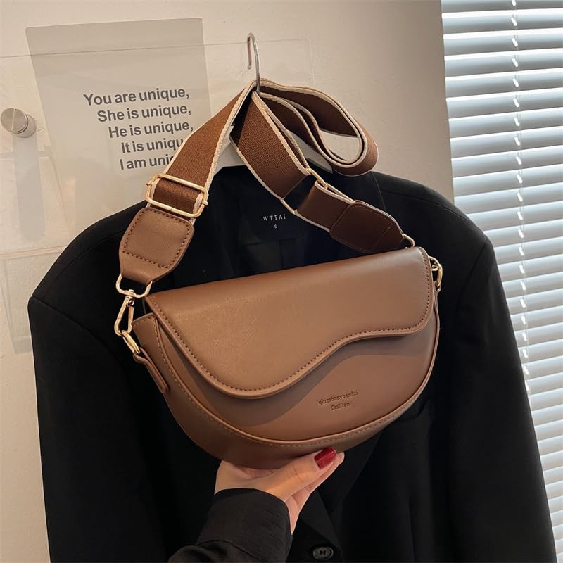 Bolsa De Sillín Crossbody Bandolera Moda Vintage Para Dama (amarillo-marrón)