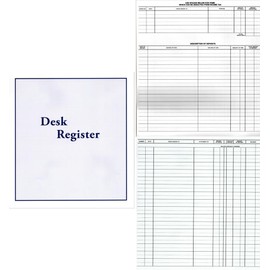 Set of 12 Check Desk Registers, Size 8 1/2" x 9 1/4", Executive Business Deskbook Large Format Check Transaction Registers