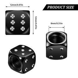 Blue Aluminium Dice Novelty Car Bike Truck Motorcycle Wheel Air Valve Dust Cap Cover Pack of 4