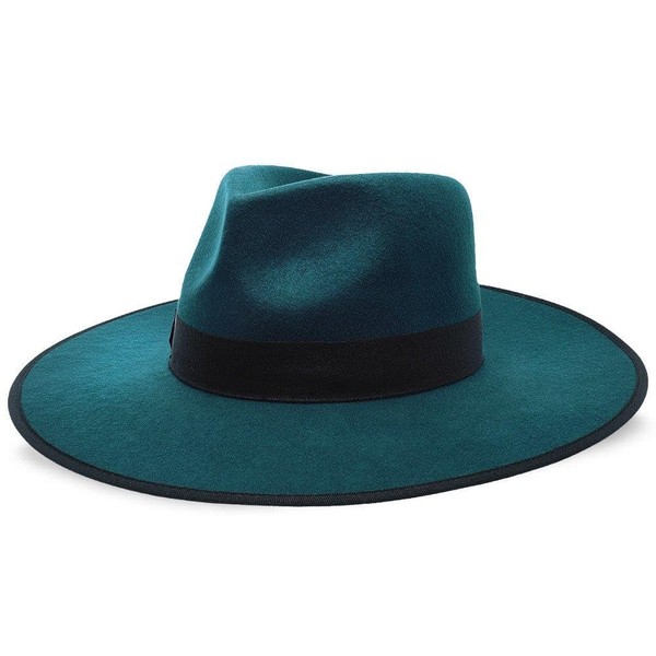 Walrus Hats Capri II Aqua Wide Brim Wool Felt Fedora