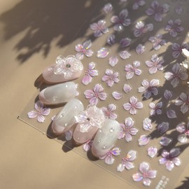 Lismyakey Set of 2 Nail Stickers, Nail Parts, 3D Flower Petals Nail Pasting, New, 3D Nail Stickers, Nail Design, Nail Art Stickers, Nail Deco Parts, Accessories