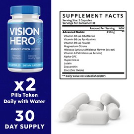 Vision Hero (5 Pack) Vision Hero, VisionHero Eye Supplement for Vision Health (300 Capsules)
