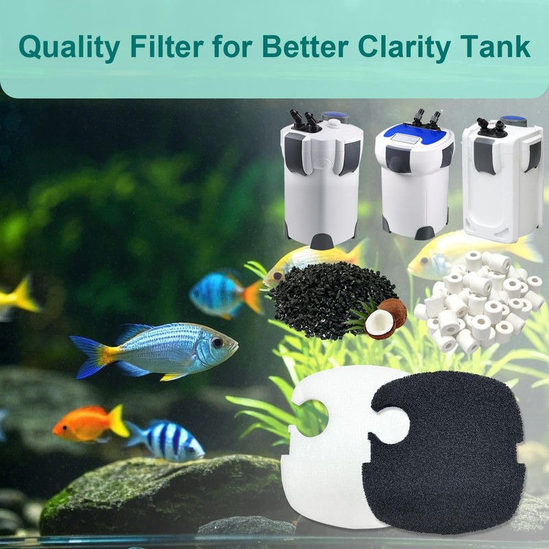 beaufan 16-Set Aquarium Filter Replacement Media Compatible with SUNSUN Canister